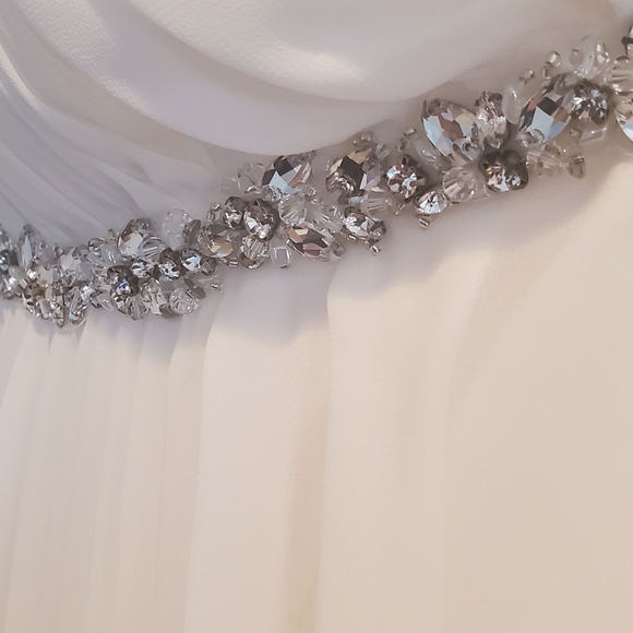 Destiny, Chiffon, One Shoulder, A-Line Lace and Polyester Formal Bridal Gown - Picture 2 of 10